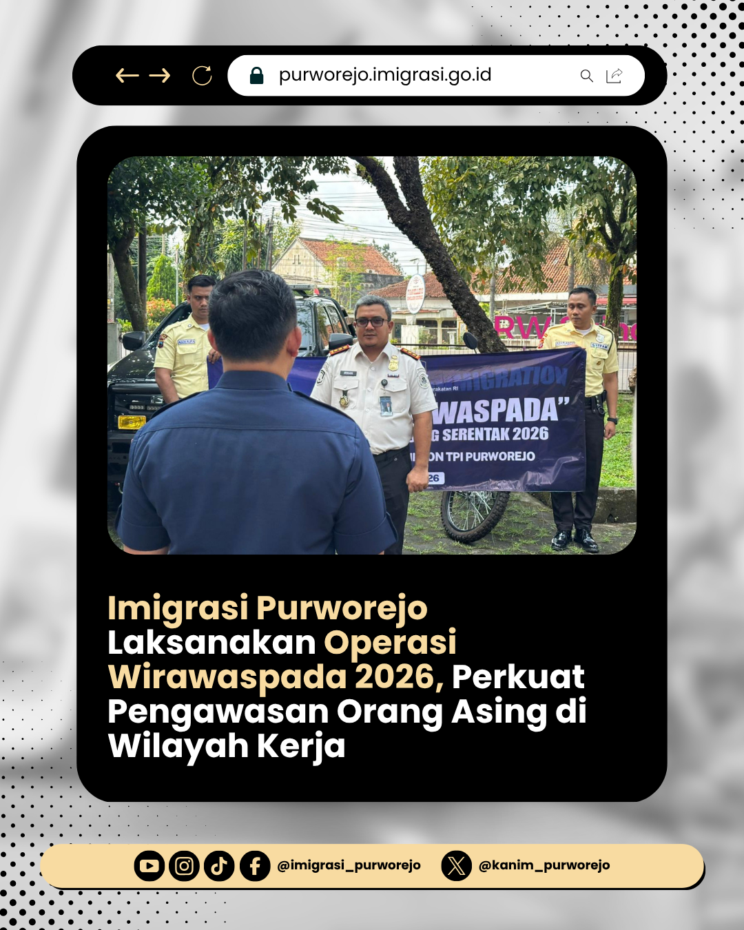Imigrasi Purworejo Laksanakan Operasi Wirawaspada 2026, Perkuat Pengawasan Orang Asing di Wilayah Kerja